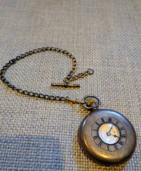 638381 Antique 1935 Birmingham England Sterling Silver Pocket Watch By Dennison