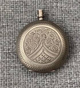 96069 Antique 800 Silver Ladies Pocket Watch Hunter Case Key Wind #96069