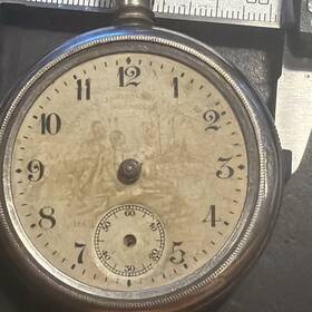 Ab47 Antique Souvenir Jamestown Exposition Ingersoll Vtg Pocket Watch For Parts