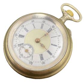 F6500 Antique Swiss Pocket Watch Cylinder Escapement Crystal Hands Ticking