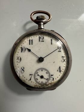 Spz-6 Antique Pocket Watch Silver 0.800 Works