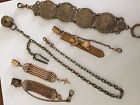 Antique Watch Victorian Lot Chain Deco Pocket Art