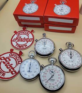 Bx14 Aristo Vintage Mechanical Stopwatch Lot For Parts /repair 202 Boxes Patches