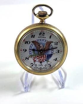 6431 Arnex 6445/6431 Anniversary Pocket Watch Includes Box Dickens Chain And Solingen Knife