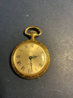 Arnex A1282 Vintage 17j Incabloc 10 Micron Gold Pendant Watch Running