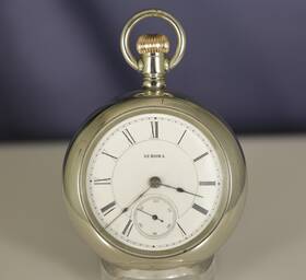 11-15j Aurora Beautiful 18s Watch Co. Pocket Running Well Original Case
