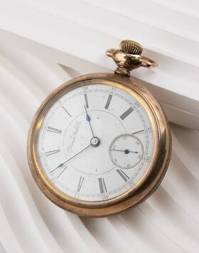 142967 Aurora 1887 Watch Co. 15j 18s Pocket Gf Case - 465b