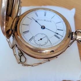 Aurora 147652 Rare Antique Pocket Watch 15j Adjusted Gilt Movement 1886 For Parts/repai