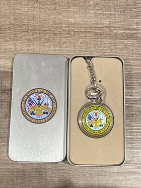 Avon 094000073171 United States Army Pocket Watch With Chain In Metal Tin Box By