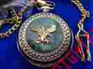 B11yo28 Franklin Mint Alaska Chilkat Bald Eagle Preserve Pocket Watch
