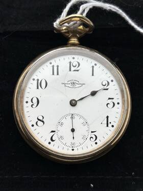 5291438 Ball 1907 Pocket Watch 17j Waltham Build Gold Filled Boss Case / Rare