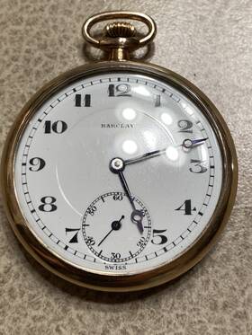 8911 Barclay Vintage Swiss Pocket Watch Working And Tested Beautiful
