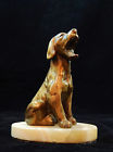 Base Dog Vintage Stand Labrador Pocket Watch Antique Onyx Holder Yawning -