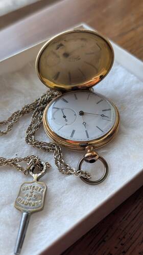 49.36g Bautte Geneva 38821 18ct Gold Full Hunter Pocket Watch With Chain And Key