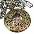 Bg-61896 Unbranded Bronze Hollow Hand-wind Mechanical Pocket Watch