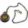 Bk2669 Unbranded Vietnam Veteran Forever Brothers Pocket Watch Brass Finish With Metal Chain