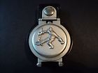Black Hockey Leather Pocket Watch Belt Attachment Goalie Loop Silvertone