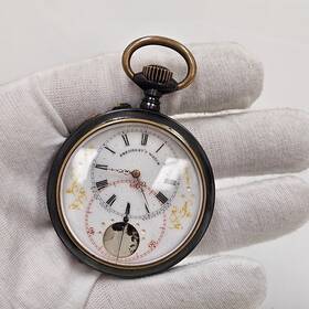 24792 Brevet Rare Erotic Swiss Risque Photographs Pocket Watch Mechanical