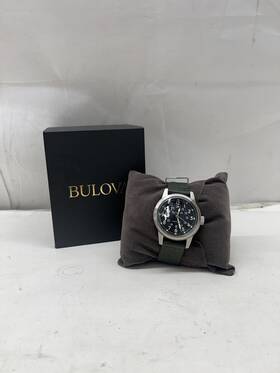 Cmp112921 Bulova 96a259 Mens Automatic Watch Water Resistant Stainless Steel
