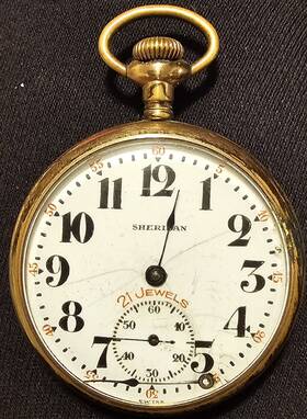898056 Buren Swiss Pocket Watch Movement Co. 21 Jewels Starts And Stops #898056