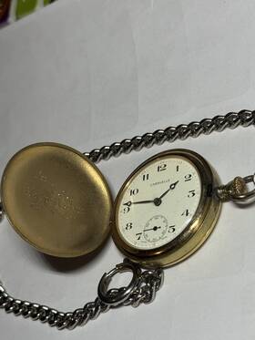 890-1 Caravelle 16oa Antique Jewel Mechanical Pocket Watch - Works And Runs Great
