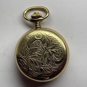 2123430 Caravelle By Bulova Pocket Watch Swiss Gp S/n Hunter Case 36mm C.1960s