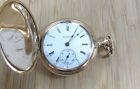 6-k1068 Case Filled 15- Illinois Full Hunter Antique Watch Pocket Gold