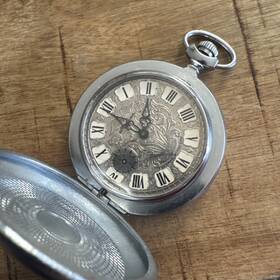 A255 Cccp Vintage Russian Manual Wind Pocket Watch For Parts Or Repair