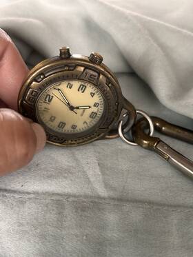 Puru3107 Cedar Creek Bronze Vintage Style Pocket Watch With Carabiner Clip