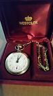 Chain Open Gold Face Watch Pocket Fancy Tone " Design Westclox 13