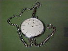 Chain Steel Stainless Watch Vintage Face Open Bucherer Pocket