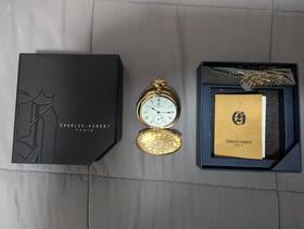 3908-gr Charles-hubert Gold-plated Double Hunter Mechanical Pocket Watch