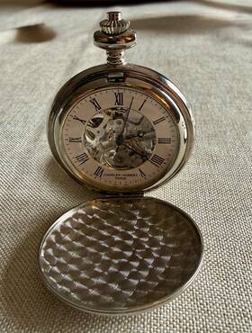 Xwa1034 Charles-hubert Chrome-finish White Dial Pocket Watch
