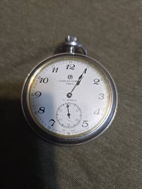 Xwa2743 Charles Hubert Vintage Stainless Steel Open Face Pocket Watch Working