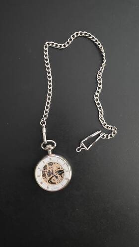 Xwa2766 Charles Hubert Chrome Finish Brass Open Face Pocket Watch