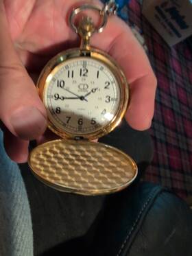 05330324 Citation Vintage 60 S Gold Tone Quartz Pocket Watch With Case Dept. Of The Army