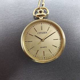9633-s045517 Citizen Pocket Watch Men 35mm Champagne Dial Gold Tone Round Newbat