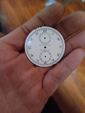 J2h3 Cl C.l. Guinand Locle Swiss Porcelain Face Pocket Watch Very Clean