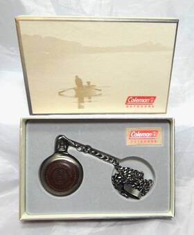 Coleman Outdoors 079611047452 Pocket Watch And Chain Japan Movement Pewter Color Original Box
