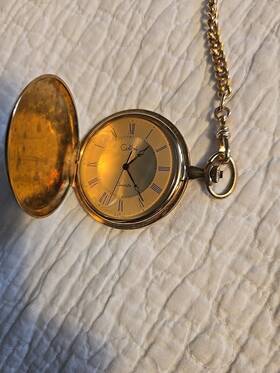 1272-030 Colibri Vintage Mcm Pocket Watch Gold Dial And French Case #1272-030 6 Jewel Mvmt