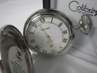 Colibri Silver Keltic Design White Face Gold Accents Pocket Watch With Date 081287072003