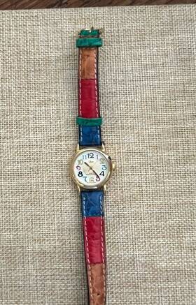 1285f Collezio Vintage Watch Colorful Numbers Round Ladies Rainbow As Is