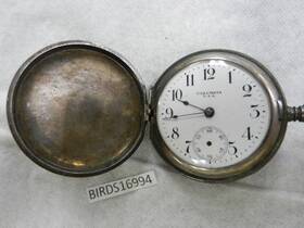 2130135 Columbia Antique W C Co. Elgin Sterling Silver Pocket Watch 925 U Fix Good Cn