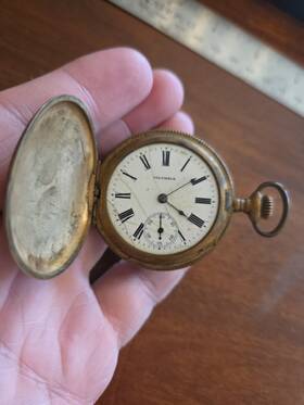 6435945 Columbia Antique Pocketwatch Gold Plated Case Parts Only