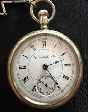 166917 Columbus 1890 Watch Open Face 18s Pocket 11j Fahys Oresilver Case