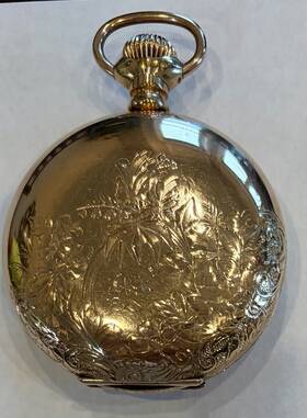 249783 Columbus Railway King Full Hunter Pocket Watch Yellow Gold Case