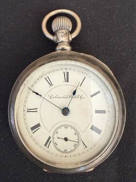 169988 Columbus Watch Co. 1890 Pocket 18s Bay State Imperial Coin Silver Case