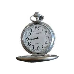 1397 Concepts 43mm Silver Dial Japan Movt Pocket Watch Quartz -new Battery #1397