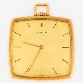 8137 Corum 8179 18k Solid Gold Cushion Tv Shape Pocket Watch Ref 40mm Without Strich Pouch