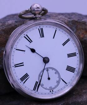 13536 Cross J.h. Brigg Silver Case Pocket Watch #13536 50.8mm Diameter For Repair Cu